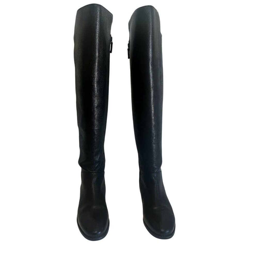 Cole Haan Dutchess Tall Leather Over-The-Knee Black Biker Riding Boots Size 7 - Picture 6 of 14